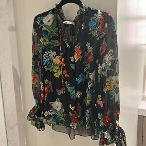 Alice + Olivia Black Sheer Top